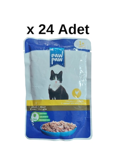 Paw Paw Jöle İçinde Tavuklu Yaş Kedi Maması 85 Gr X 24 Adet