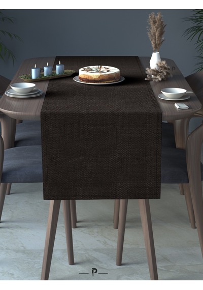 Br Perle Perle Home Keten Dokulu Runner Antrasit Renk Dekoratif Şık Runner Örtü