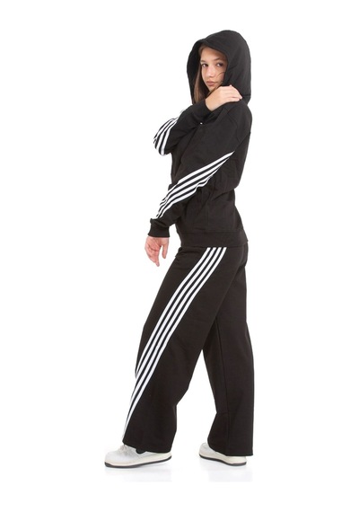 Miniğimin Cicileri Minigimin Cicileri Şeritli Dri Fit Kapşonlu Kız Çocuk 2 Li Eşofman Takımı - Siyah Miniğimin Cicileri Minigimin Cicileri Şeritli Dri Fit Kapşonlu Kız Çocuk 2 Li Eşofman Takımı - Siyah