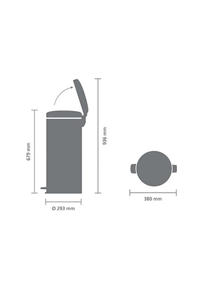 Brabantia Çöp Kutusu 30 Litre Newicon Pedallı Beton Gri 119187 Gri