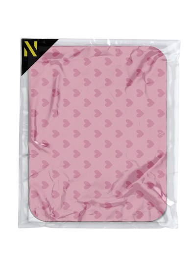 Pembe Renkli Kalpli Desenli Ergonomik Mouse Pad, Kaymaz Yüzey İle Ev Ve Ofis Kullanımı İçin İdeal 230x190x2mm