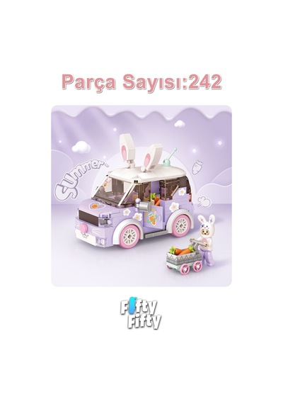 Loz Mini Block Serisi/ Mor Araba -lz4208 242 Parça Oyuncak Yapım Seti