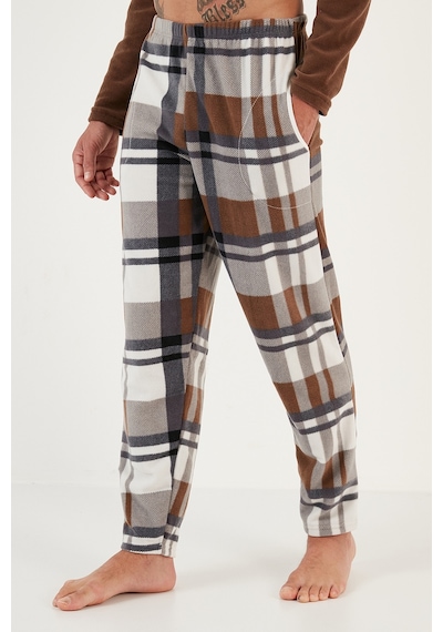 Buratti Regular Fit Bisiklet Yaka Kışlık Yumuşak Dokulu Polar Erkek Pijama Takımı 6096100 Camel