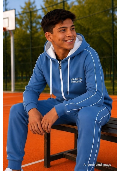 Pina Kids Erkek Çocuk Scuba Unlimited Çift Şeritli Kapüşonlu Reglan Kol Dalgıç Kumaş Eşofman Takımı Esf7024 Açık İndigo Pina Kids Erkek Çocuk Scuba Unlimited Çift Şeritli Kapüşonlu Reglan Kol Dalgıç Kumaş Eşofman Takımı Esf7024 Açık İndigo