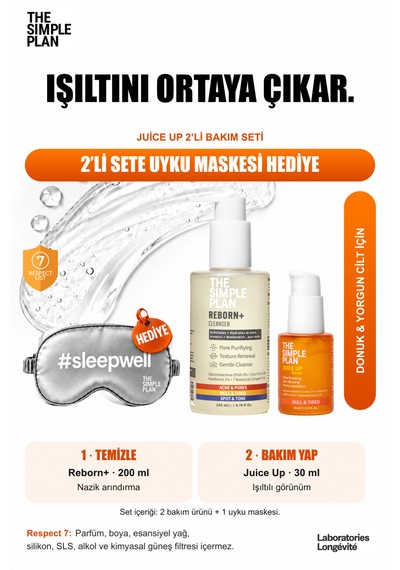The Simple Plan Juice Up C Vitamini Işıltı Bakım Seti - Serum + Temizleyici Uyku Maskesi Hediyeli 2'li