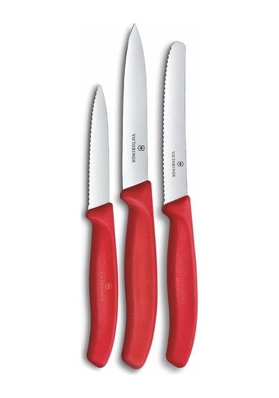 6.7111.34c1 Swiss Classic 3lü Bıçak Set, Kırmızı Çok Renkli