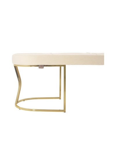 Viego Gold Collection- Beyaz Kapitoneli Chester Model Puf & Bench & Koltuk & Uzun Makyaj Puff & Yatak Ucu