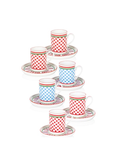The Mia Cucina Türk Kahvesi Fincan Takımı 6 Kişilik Çok Renkli