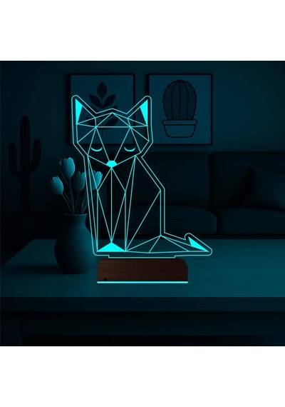 Luvivia Kurnaz Tilki 3d Lamba - Masa Gece Lambası Şeffaf