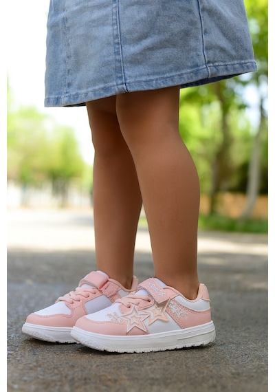 Kız Çocuk Yıldız Detaylı Sneaker Ayakkabı Somon