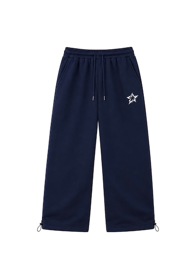 Zaee Tribal Star Nakışlı Ayarlanabilir Paça Premium Baggy Eşofman Altı Lacivert