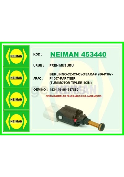 Fren Musuru Berlıngo - C2-c3-c5-xsara - P206-p307-p1007-partner Tum Motor Tıplerı Icın
