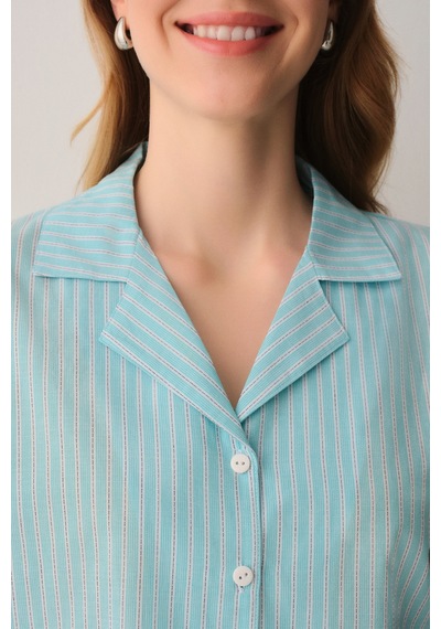 Suwen Minty Gömlek Yaka Pijama Takımı Sh26544660b1141 Yeşil