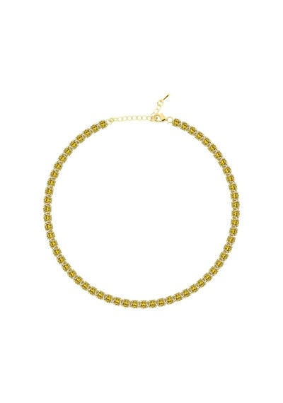 Merano Design 5mm Sarı Su Yolu Gold Choker Gümüş
