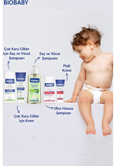 Biobaby Kuru ve Atopik Ciltler için Şampuan 300 ML + Krem 100 ML