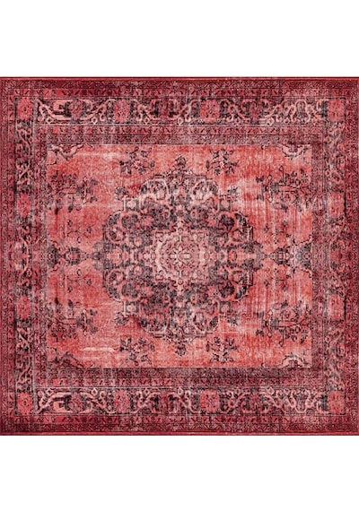 Blues Vintage Desenli Dokuma Taban Dekoratif Kırmızı Halı (Al 131