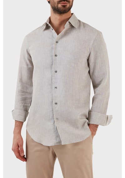 Emporio Armani Erkek Gömlek D41SM0 D10F9 600 AÇIK GRİ Gri