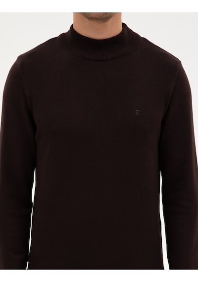 Pierre Cardin Koyu Kahverengi Slim Fit Yarım Balıkçı Yaka Basic Triko Kazak 50315457-vr084 Pierre Cardin Koyu Kahverengi Slim Fit Yarım Balıkçı Yaka Basic Triko Kazak 50315457-vr084