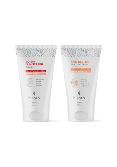 Güneş Kremi 50 Spf + Leke Karşıtı Yüz Bakım Kremi Set