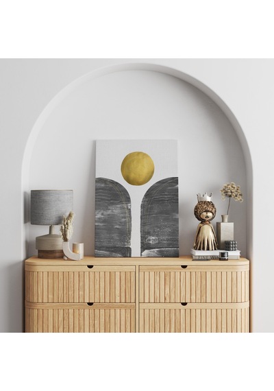 Minimalist Altın Çemberli Kanvas Tablo Nv00286