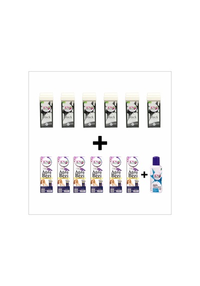 Joy Wax 6'lı Kartuş Ağda Black, 6'lı 2 M Bez, 125 ML Yağ
