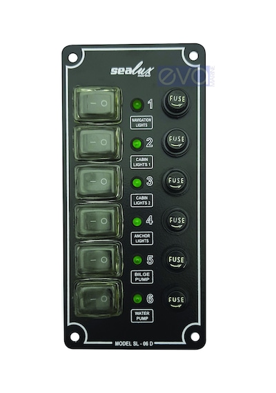 Sealux 6'Lı Dikey. Izoleli. Switch Panel. Sigortalı