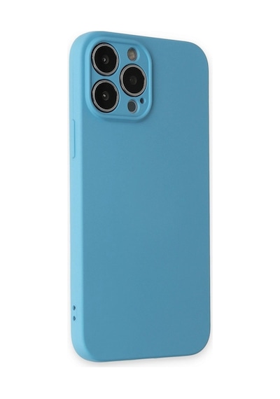 Apple iPhone Uyumlu 13 Pro Kılıf Nano İçi Kadife Silikon - Mavi İtdark9418