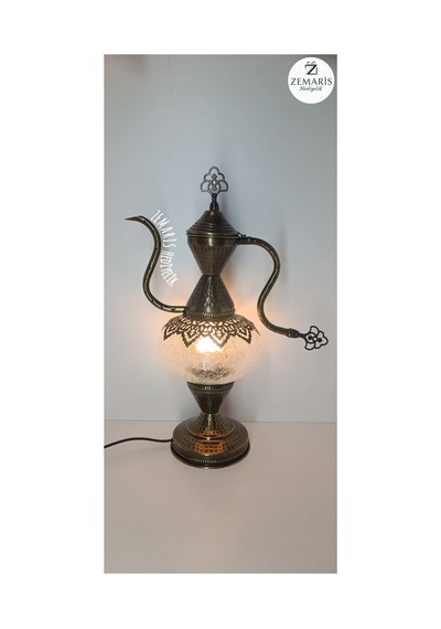 El Yapımı Otantik Mozaik İbrik/abajur Büyük Camlı Gri - 820079750 Gri