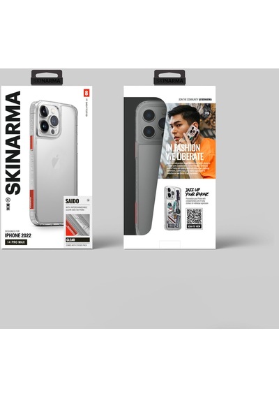 Apple Uyumlu iPhone 14 Pro Kılıf Skinarma Şeffaf Airbag Tasarımlı Saido Kapak