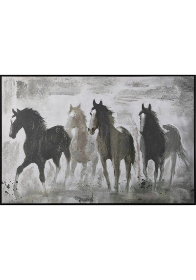 Mudo Home Stallıons Çerçeveli Yağlıboya Tablo 100x150 Cm