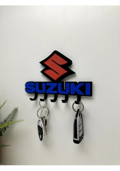 3d Baskı Dekoratif Suzukı Model Motorcu Anahtar Askılığı Siyah
