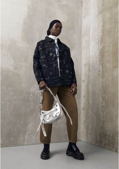 Jordan Trucker All-over Printed Full Snap Fastener Kadın Ceket Ndd Sport Siyah