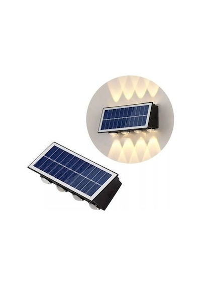 20 Watt, Çok Kaliteli, Güneş Enerjisi İle Çalışır Dekoratif Dış Mekan Aplik Solar Bahçe Duvar Aplik Gün Işığı - Sarı