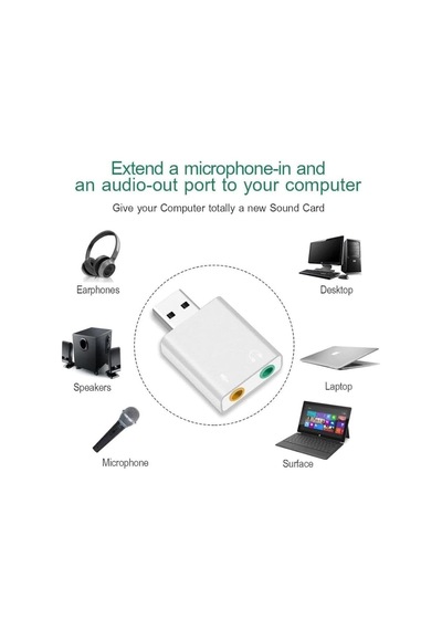 Lexroo Usb 7.1 Ses Kartı Sound Card Usb Mikrofon Kulaklık Çevirici