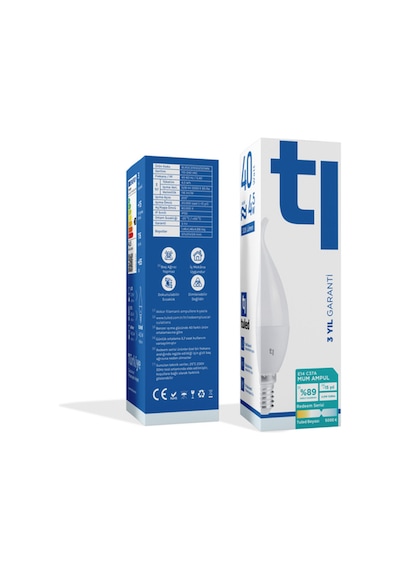 Redeem C37A E14 Mum Ampul, Titreşimsiz, Göz Konforu, 528 Lümen, Beyazı, 5000 Kelvin