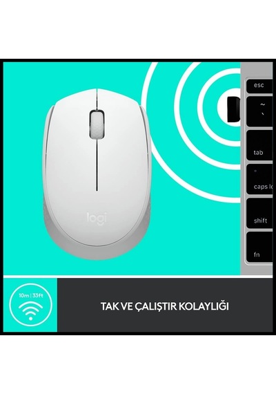 Logıtech 910-006867, M171 White, Usb Nano 2,4g Kablosuz, 1000dpi, Optik, 3 Tuşlu, 12ay Pil Ömrü, Mou Diğer