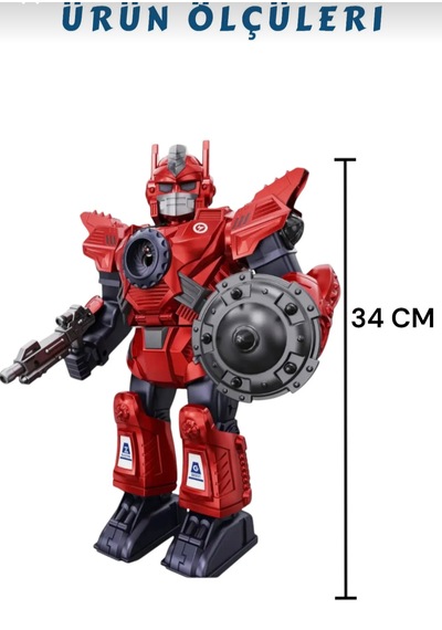 Pilli Sesli Işıklı Ve Müzikli Buhar Çıkartan Hareketli Pilli Robot 34 Cm - Buhar Atan Müzikli Robot