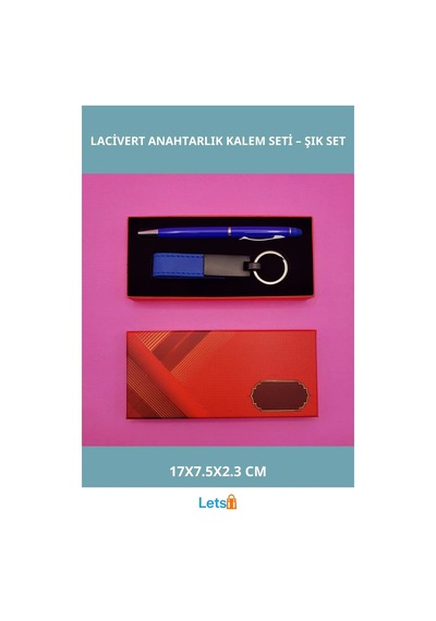 Kırmızı Kutulu Lacivert Tükenmez Ve Touchpen Anahtarlık Kalem Çok Renkli