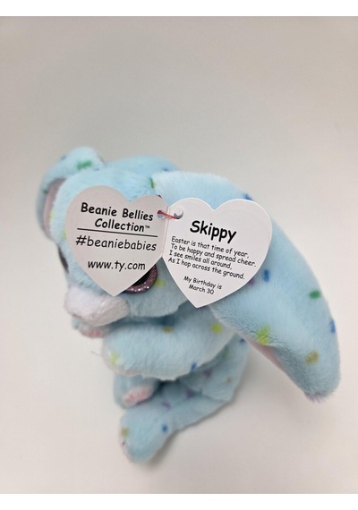 Plus 15cm Beanie Bellies Skippy The Blue Bunny Mavi