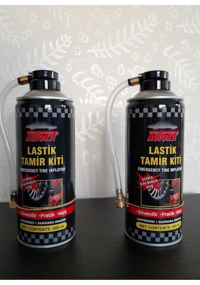 2 Adet Lastik Tamir Köpüğü Sprey Kiti 450 Ml-acil Lastik Şişirici