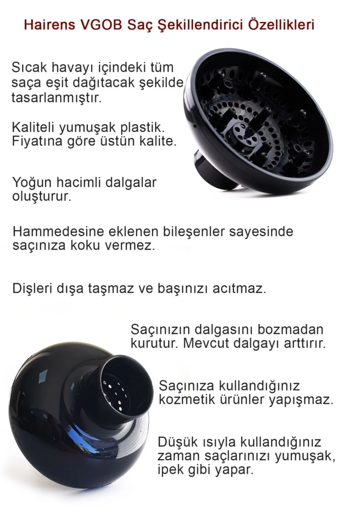 Hairens Vgob Vigo Başlık / Difüzör Saç Kurutma Fön Makinesi Başlığı - Profesyonel Makineler İle Uyumlu