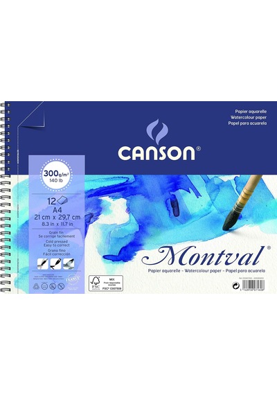 Montval Eskiz Ve Resim Defteri, Spiralli, 12 Sayfa, A4, 300g