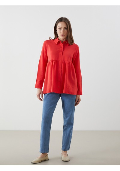 Lcw Comfort Kırmızı Regular Fit Kadın Gömlek Tunik Lcw Comfort Kırmızı Regular Fit Kadın Gömlek Tunik