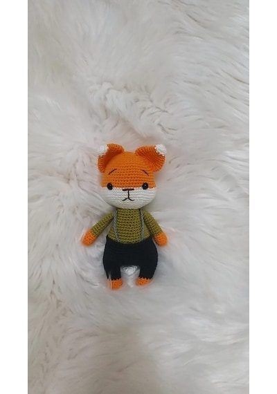 Sevimli Tilki Amigurumi Organik Oyuncak