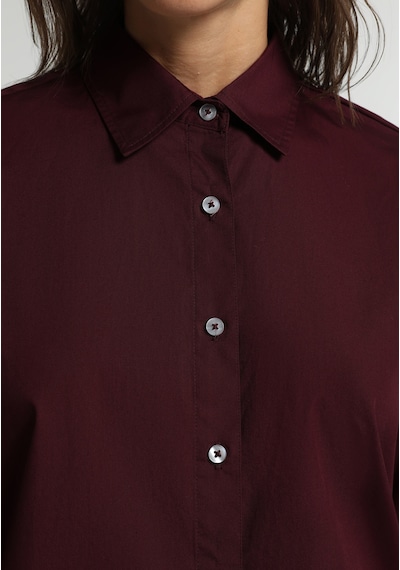 Colin's Colins Boyfriend Fit Shirt Neck Düz Kadın Bordo Uzun Kol Gömlek Cl1081481 Q1.v1 Bur