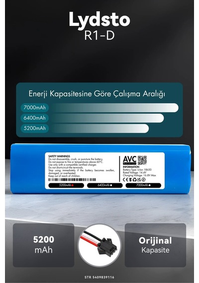 Lydsto R1-d 5200mah Robot Süpürge Bataryası D.k
