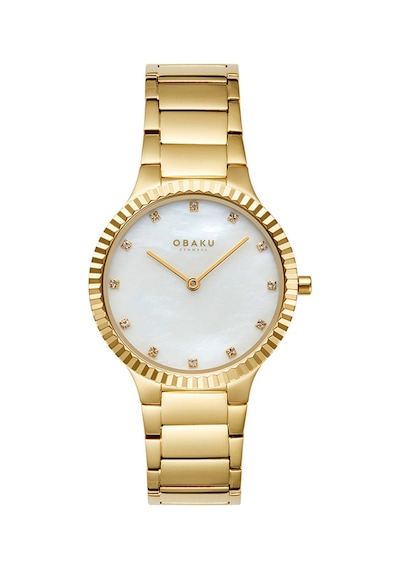 Obaku Denmark V292lxgwsg Quartz Çelik Altın Rengi Sedef Kadran 31 Mm Kadın Kol Saati Altın