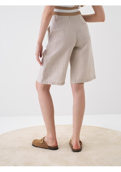 Xint Naturel %100 Keten Oversize Şort 275434