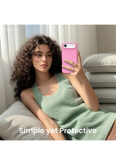 Apple Uyumlu iPhone 17 Air Içi Kadife Lansman Kılıf Ve 5d Tam Kaplayan Cam Ekran Koruyucu Açık Pembe