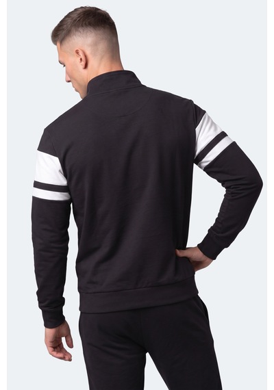 Slazenger Rıder Erkek Dik Yaka Fermuarlı Siyah Sweatshırt